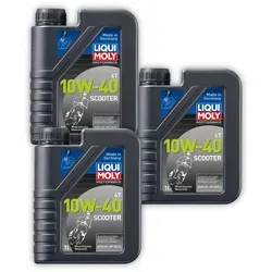 3x 1L LIQUI MOLY 1618 Motoröl Motorbike 4T 10W-40 Scooter - 3x 1L LIQUI MOLY Motoröl für 4-Takt-Scooter. Bietet hervorragenden Schutz und Leistung unter verschiedenen Bedingungen. Ideal für luft- und wassergekühlte Motoren.