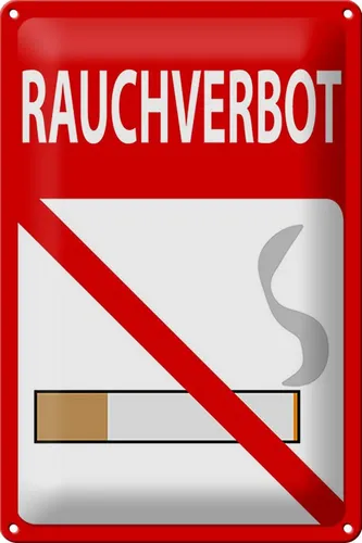 Femer GmbH Metallschild Hinweis 20x30cm Rauchverbot, (1 St), gewölbte Oberfläche, abgerundete Ecken, umgeschlagene Kanten