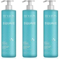 Revlon Equave Detox Micellar Shampoo 3x485 ml - Feuchtigkeitsspendendes Shampoo mit Keratin, das Unreinheiten durch Mizellen absorbiert und das Haar in geschmeidiges, glänzendes Haar verwandelt. Ideal für alle Haartypen.