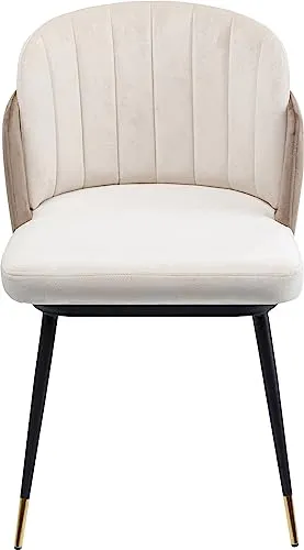 Beige Polsterstuhl Hojas von Kare Design – Modern und Elegant - Eleganter Esszimmerstuhl in Samtoptik mit verchromtem Stahlgestell. Ideal für den Innenbereich, bietet er mit einer Sitzhöhe von 49 cm hohen Komfort und Stil für jedes Esszimmer.