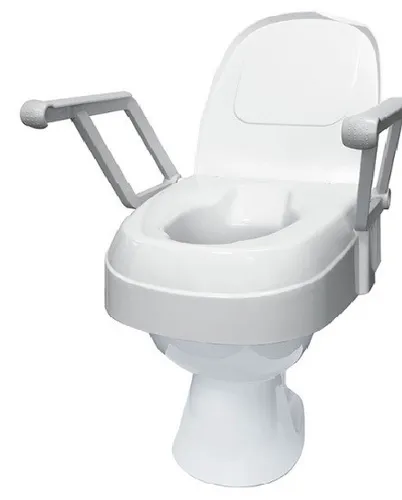 Drive Medical Toilettensitzerhöhung TSE 120 PLUS mit Armlehnen - Toilettensitzerhöher, bis 120 kg belastbar, einfache Montage von oben und dreifache Höhenverstellung für optimalen Komfort.