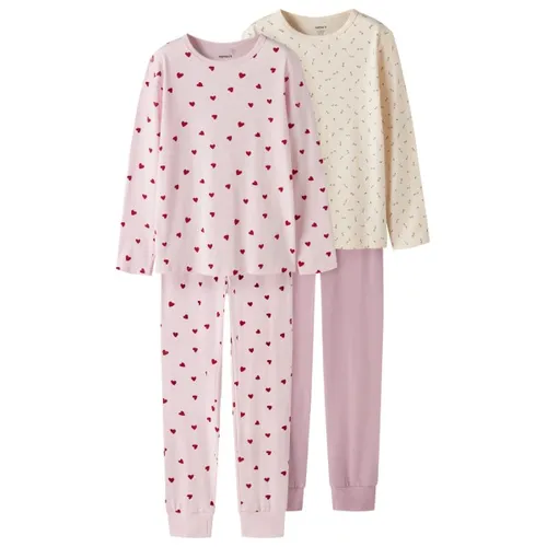 Name It Schlafanzug NKFNIGHTSET 2P AOP NOOS - Rosa 134/140 EU - Bequemer 2-tlg. Schlafanzug in Rosa mit Ballerina-Design. Aus elastischem Jersey für optimalen Tragekomfort, ideal für entspannte Nächte.