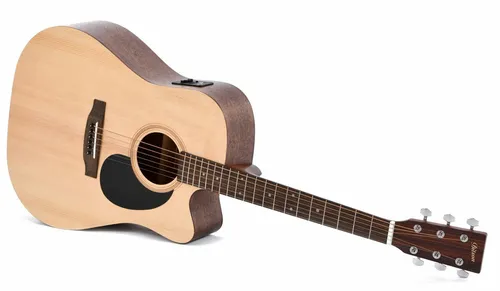 DITSON DC-10E Dreadnought Elektro-Akustik - Gitarren mit Sitka Fichte Decke und Mahagoni Zargen, ideal für kraftvollen Klang und vielseitige Einsatzmöglichkeiten.