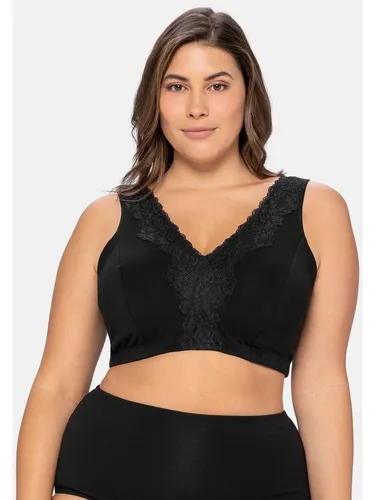 Sheego Bügelloser BH in Bustier-Form - BHs, perfekte Passform für große Größen, mit eleganter Spitzenborte und breiten Trägern für optimalen Komfort ohne Bügel.