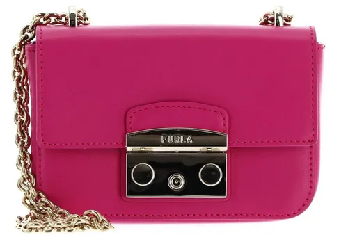 Furla Schultertasche Metropolis Mini Crossbody - Elegante Schultertasche in Pop Pink, vielseitig als Umhängetasche nutzbar, aus hochwertigem Leder mit geräumigem Hauptfach und stylischem Design.