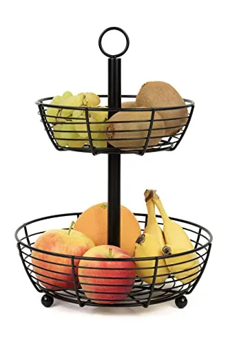 Auroni Etagere Infinite - stilvolle 2-stöckige Obstschale - Obstkörbe, vielseitig einsetzbar für Obst und Gemüse, bietet viel Platz und robusten Aufbau – das perfekte Geschenk für jede Gelegenheit!
