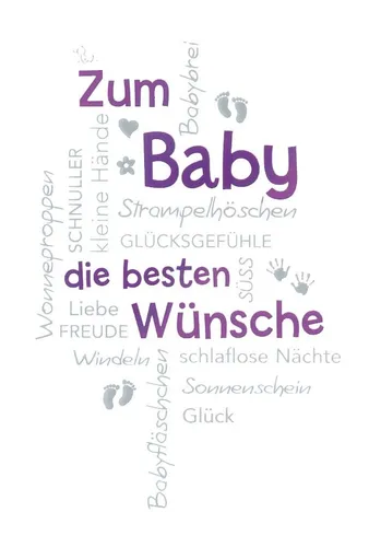 Geburt – Baby  - Glückwunschkarte im Format 11,5 x 17 cm mit Briefumschlag