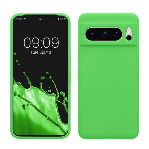 kwmobile Handyhülle für Google Pixel 8 Pro Hülle, für Pixel 8 Pro Case - Hülle Silikon - kabelloses Laden - Limettengrün