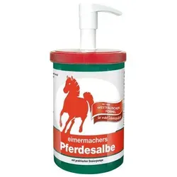 Pferdesalbe Eimermachers 1000ml Dose mit Spender - Pferdepflege Salbe in praktischer 1000ml Dose mit Spender, kühlend und schmerzlindernd für das Wohlbefinden Ihres Pferdes.