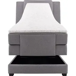 CASTEL II Boxspringbett mit elektrischem Untergestell und Relaxfunktion 100x200 cm - Hellgrau - Luxuriöses Boxspringbett CASTEL II mit elektrischem Untergestell und Relaxfunktion für optimalen Schlafkomfort. Inklusive Matratze und Topper für ein traumhaftes Liegegefühl.