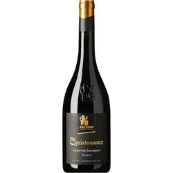 Quintessenz Cabernet Sauvignon Riserva DOC 2020 - Rotwein aus Südtirol mit intensiver rubinroter Farbe und komplexem Aromenspiel von Zimt, Schokolade und reifen Brombeeren, ideal zu kräftigen Fleischgerichten.