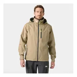 Helly Hansen Crew Kapuzenjacke 2.0 für Herren - Beige (S) - Die Crew 2.0 Kapuzenjacke für Herren bietet optimalen Schutz vor Wind und Wetter. Mit ihrer atmungsaktiven HELLY TECH Technologie und der praktischen, einklappbaren Kapuze ist sie ideal für aktive Tage im Freien. Hergestellt aus hochwertigem Polyester.