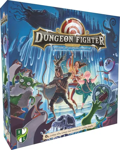 Horrible Games Dungeon Fighter - Festung des flutschigen Frosts - Eigenständige Erweiterung für das beliebte Gesellschaftsspiel, sorgt für spannende Abenteuer und neue Herausforderungen im frostigen Setting.