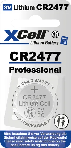 XCELL CR2477 - Lithium-Knopfzelle CR2477, 1er Blister