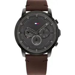 Tommy Hilfiger Jameson 1791799 Quarz Herren Analoguhr - Herren Armbanduhr mit analoger Anzeige, 44 mm Edelstahlgehäuse und schwarzem Zifferblatt. Wasserdicht bis 50 m, ideal für den Alltag.