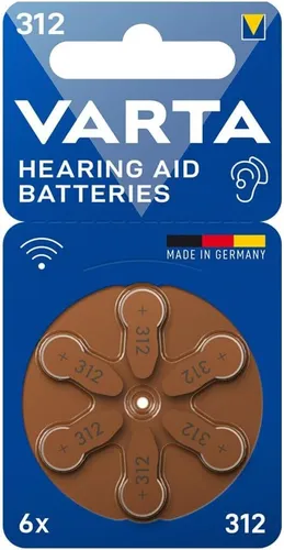 Varta Hearing Aid Batterie 312 PR41 - Premium Hörgerätebatterie, bis zu 60 Stunden Laufzeit und ideal für klare Kommunikation