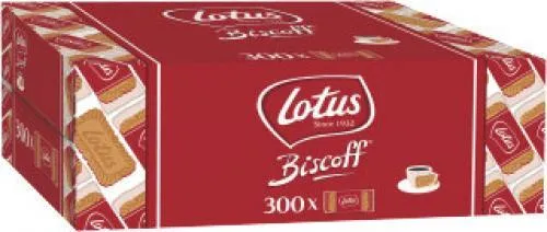 Lotus Kekse Biscoff, vegan und laktosefrei, 300 Stück einzeln verpackt - Knusprige Mürbegebäck mit Karamellnote, ideal zum Kaffee oder als Snack. Hygienisch in Einzelverpackungen, perfekt für Meetings oder als Betthupferl. Großpackung mit 1875 g.