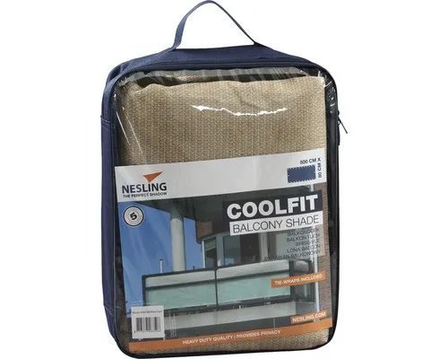 Coolfit Balkonverkleidung sand 80x500 cm - Gartenzäune: Hochwertige Balkonbespannung aus Kunststoff, witterungsbeständig und ideal für mehr Privatsphäre und Sichtschutz.