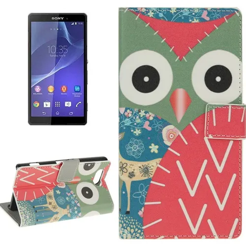 Handyhülle Tasche für Handy Sony Xperia Z3 Compact Eule mit Reh