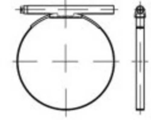 TOOLCRAFT TO-5363319 Schlauchschelle DIN 3017 1.4016 (W2) Form C1 Schlauchschellen, mit Rundbolzen, einteilig Abmessung: 25-