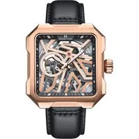 Montre squelette automatique Campbell avec bracelet en cuir Heritor