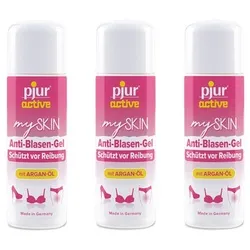 pjur Hautpflegegel pjuractive mySKIN 3x 30ml - Anti-Blasen-Gel, gegen Reibung, mit Arganöl und Vitamin E - Vegan - Made in Germany