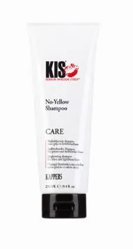 KIS No Yellow Shampoo 250 ml - Shampoo zur Neutralisierung von Gelbstich, ideal für blondes und graues Haar, sorgt für strahlende Frische und Glanz.