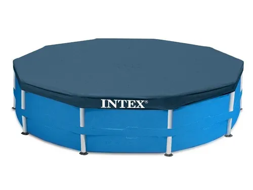 Intex Poolabdeckung 366 cm - Schutzhülle für Metal/Prism Frame Pools - Robuste Abdeckplane für runde Quick-Up-Pools mit 366 cm Durchmesser, schützt vor Schmutz und reduziert den Reinigungsaufwand.