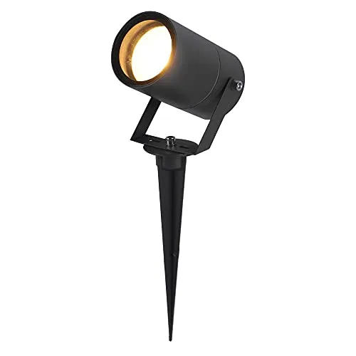 HOFTRONIC - Spikey LED Strahler mit Erdspieß 4 Watt 4000K Netralweiß Schwarz IP64 Wasserdicht Außenlampe für die Beleuchtung von Garten, Terrasse, Pflanzen, Wegen, Teich Außen-Strahler Gartenstrahler
