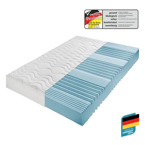 Komfortschaummatratze BECO "Premium Cool Plus" 140x200 cm, 7-Zonen, weiß - Erleben Sie erholsamen Schlaf mit der BECO Komfortschaummatratze. Ideal für alle Schlafpositionen, mit hervorragender Luftzirkulation und einem hochwertigen CoolPlus-Bezug für ein angenehmes Schlafklima.