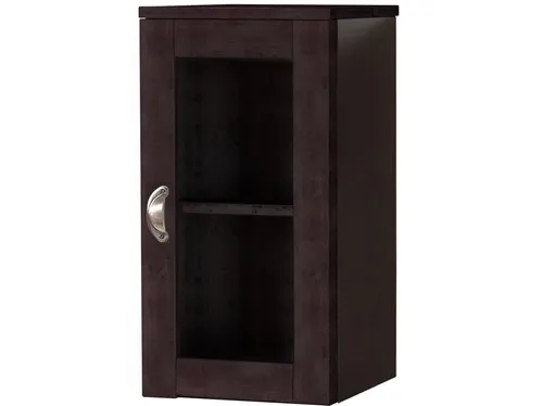 Hängeschrank Toscana mit Glastür in Kiefer braun - Schwarz - Der Hängeschrank Toscana aus massivem Kiefernholz bietet mit seiner eleganten Havanna-Lackierung und der Glastür eine stilvolle Aufbewahrungslösung für dekorative Objekte. Ideal für jeden Raum!