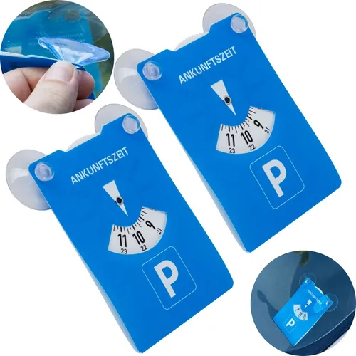 Parkscheibe Parking Disc Parkkarte mit Saugnapf Befestigung Auto Parkuhr Pappe