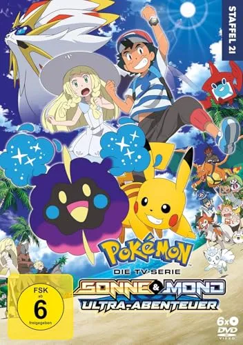 Pokémon - Die TV-Serie: Sonne und Mond Ultra-Abenteuer - Staffel 21 [6 DVDs] - Filme, spannende Abenteuer mit Pikachu und Freunden, ideal für Pokémon-Fans ab 6 Jahren.