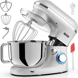 Fentic Küchenmaschine 2000W – Leistungsstarke Knet- und Rührmaschine mit 6,2L Edelstahl-Schüssel - Die Fentic Küchenmaschine mit 2000W sorgt für müheloses Kneten und Mischen. Ideal für große Mengen Teig, ausgestattet mit 6 Geschwindigkeiten, Pulsfunktion und spülmaschinenfestem Zubehör.