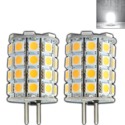 2x G6.35/GY6.35 LED 6 Watt 12V AC/DC dimmbar tageslichtweiß kaltweiß Lampe