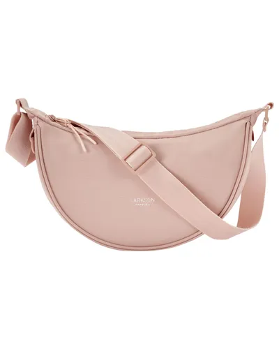 LARKSON Umhängetasche Solveig Small – Stylische Halbmond Crossbody Bag in Rosa - Umhängetaschen – Umweltfreundliche Crossbody Bag aus recyceltem Polyester, ideal für den Alltag, mit praktischem Reißverschluss und modernem Design.