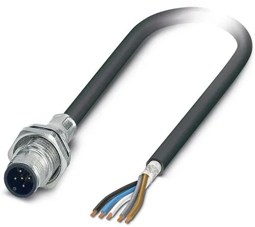Phoenix Contact 1419409 M12 Sensor-Aktor-Einbausteckverbinder - Sensor-Aktor-Verbindungstechnik, geschirmter 5-poliger M12 Stecker mit 1 m Leitung für zuverlässige Signalübertragung in industriellen Anwendungen.