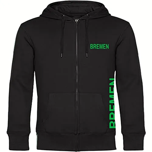 multifanshop Kapuzen Sweatshirt Jacke - Bremen - Hochwertige Kapuzen Sweatshirt Jacke für Bremen-Fans, kuschelige Oberfläche und ideal als Geschenk oder für den eigenen Fan-Stil.