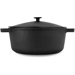 Gusseisen Topf 6L - Ideal zum Brotbacken - Kasserolle aus Gusseisen, perfekt für Gasgrill, Backofen und Induktion. Der Topf benötigt ein Einbrennen für optimale Nutzung und hat eine langlebige, raue Oberfläche.
