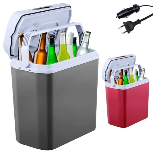Arebos 20 Liter Kühlbox - Thermo-elektrische Kühl- und Warmhaltefunktion - Kühlboxen für unterwegs, hält Getränke bis 20°C kühl und Speisen bei 50°C warm, ideal für Roadtrips und Camping, mit ECO-Modus für Energieeffizienz.
