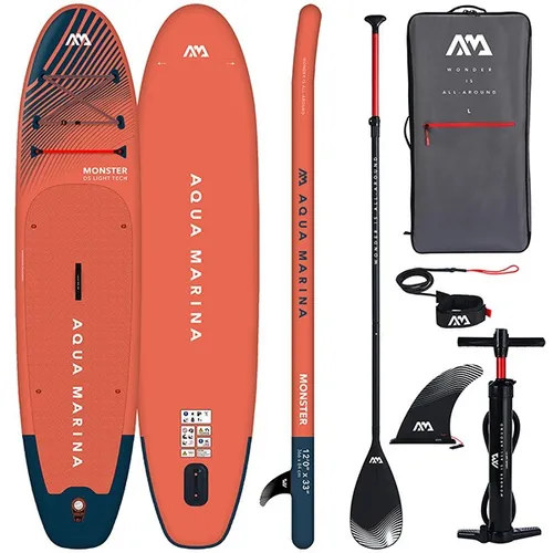 Aqua Marina Monster 12' (BT-23MOP) - Stand Up Paddle Board - Stand Up Paddle Board für alle Erfahrungsstufen, stabil und robust, ideal für entspannte Touren auf dem Wasser.
