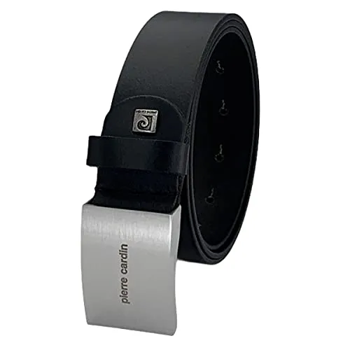 Pierre Cardin Herren Ledergürtel aus Rindleder - Eleganter Ledergürtel in schwarz mit bombiertem Design und Koppelschließe. Individuell kürzbar für optimalen Sitz, inkl. praktisches Stoffsäckchen für Aufbewahrung oder Reisen.