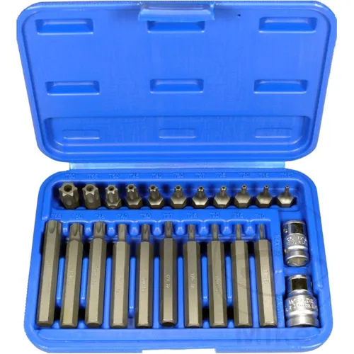 Condor Werkzeug 1011 23er Set Torx Schraubendreher Bits T10-T70 - Präzisions-Schraubendreher-Set mit 23 robusten Torx-Bits, ideal für präzise Arbeiten und vielseitige Anwendungen in Haushalt und Werkstatt.