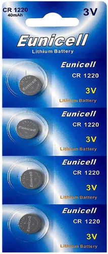 CR1220 3V Lithium Knopfzelle 40 mAh ( 1 Blistercard a 4 Batterien)Eunicell 4 x