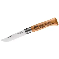 N¦8 Inox Animalia Trucha - Feststehendes Messer mit 6 Berlingots - Hochwertiges feststehendes Messer mit einzigartigem Design und Schweizer Tradition, ideal für Fischliebhaber.