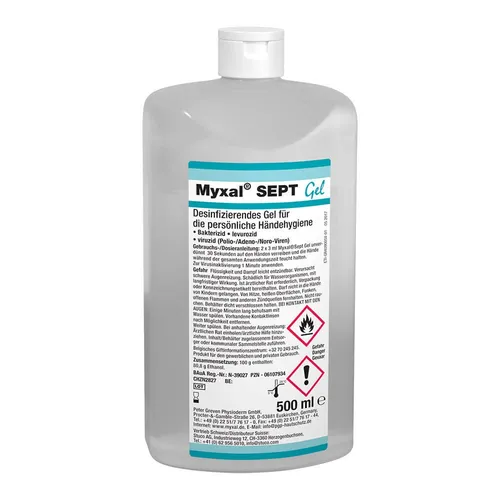 Antiseptisches Handreinigungel Myxal Sept Gel von GREVEN 500ml Flasche