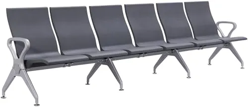 CLP Wartebank im Airport-Stil Ermin - Ergonomische 6-Sitzer Flurbank mit robustem Aluminiumgestell. Modernes Design, hohe Stabilität und komfortable Sitzschalen für Wartebereiche und Empfangsräume.
