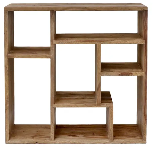 Indischesmoebelhausde Bücherregal Rami aus Palisander-Massivholz - Das Bücherregal Rami vereint Stil und Funktionalität. Hergestellt aus hochwertigem Palisander-Massivholz, bietet es mit 90x90x30 cm ausreichend Platz für Bücher und Deko. Ein elegantes Möbelstück für jedes Zuhause.