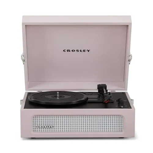 Crosley Voyager Plattenspieler mit 2 Lautsprecher, Bluetooth In & Out und AUX - 3 Speed Retro Schallplattenspieler - Für 7", 10" und 12" Vinyl - Tragbar mit Integriertem Koffer - Amethyst