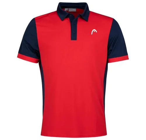 Head Poloshirt Davies rot/dunkelblau Herren - Sportliches Poloshirt für Herren, gefertigt aus funktionalem Materialmix mit Mesh-Einsätzen für optimale Belüftung während des Spiels. Stylisches Color-Blocking-Design in vier Farben erhältlich.
